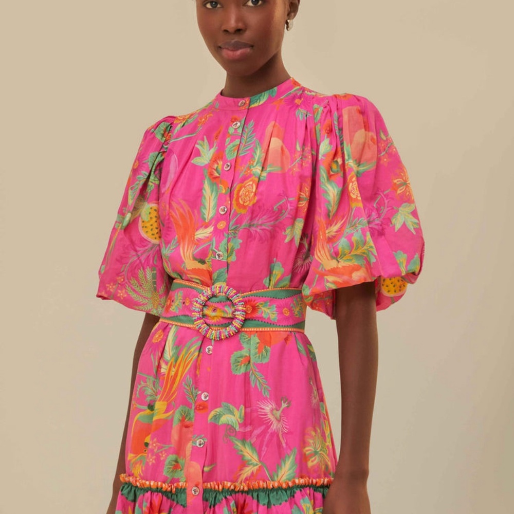 FARM Rio Fruit Garden Belted Mini Dress Size M